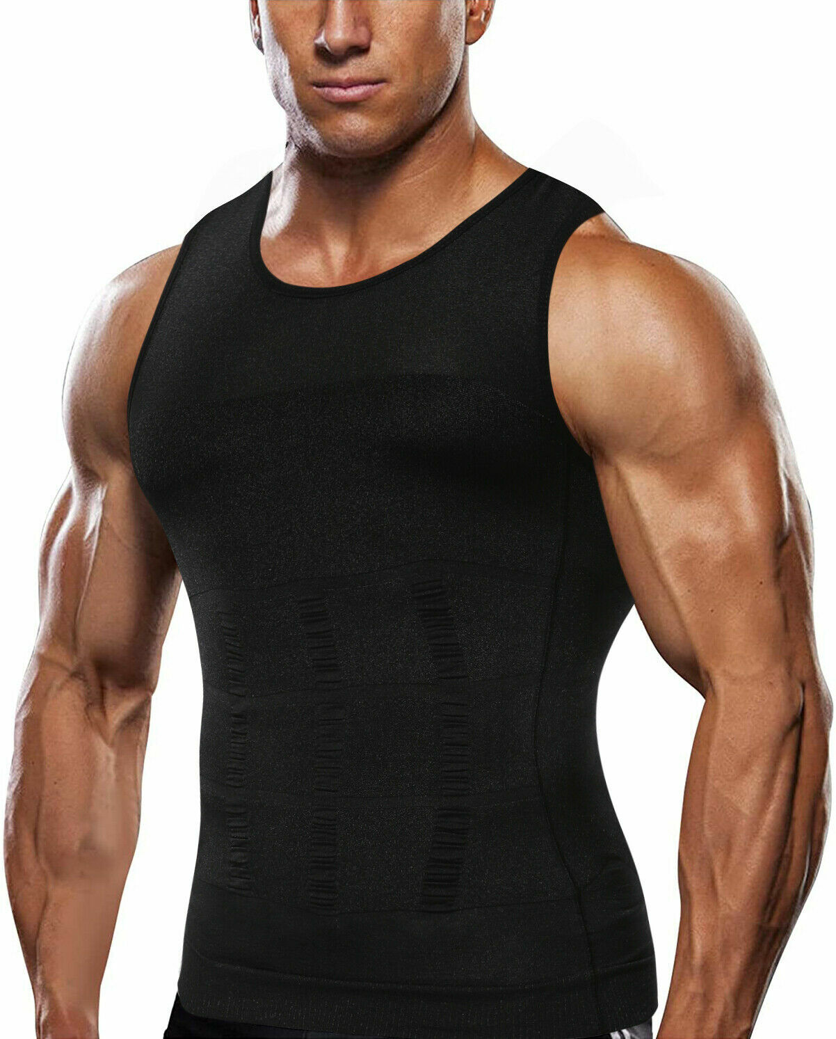 Men Slimming Body Shaper Gynecomastia T-shirt Posture Corrector Vest Compression gallery