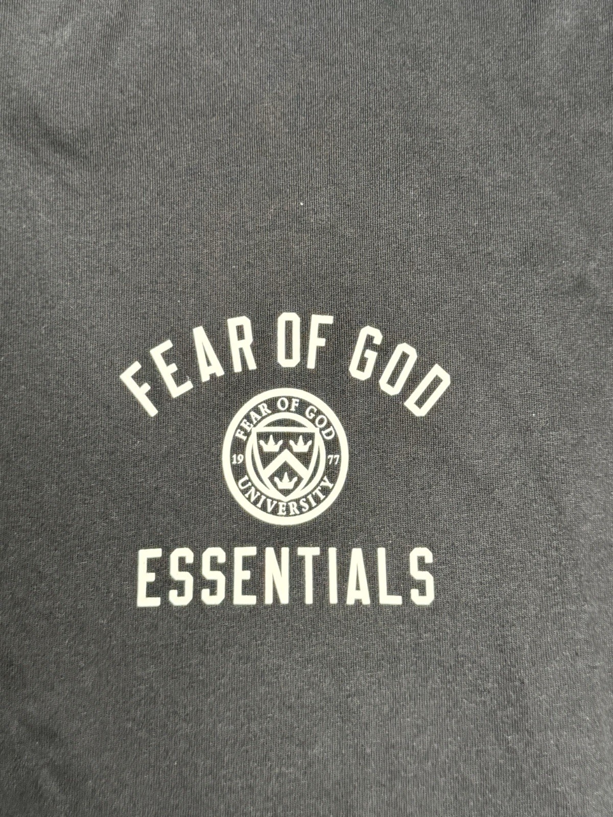 Fear of God Essentials University Logo T-shirt Black Mens Size XL Brand NEW! NWT gallery