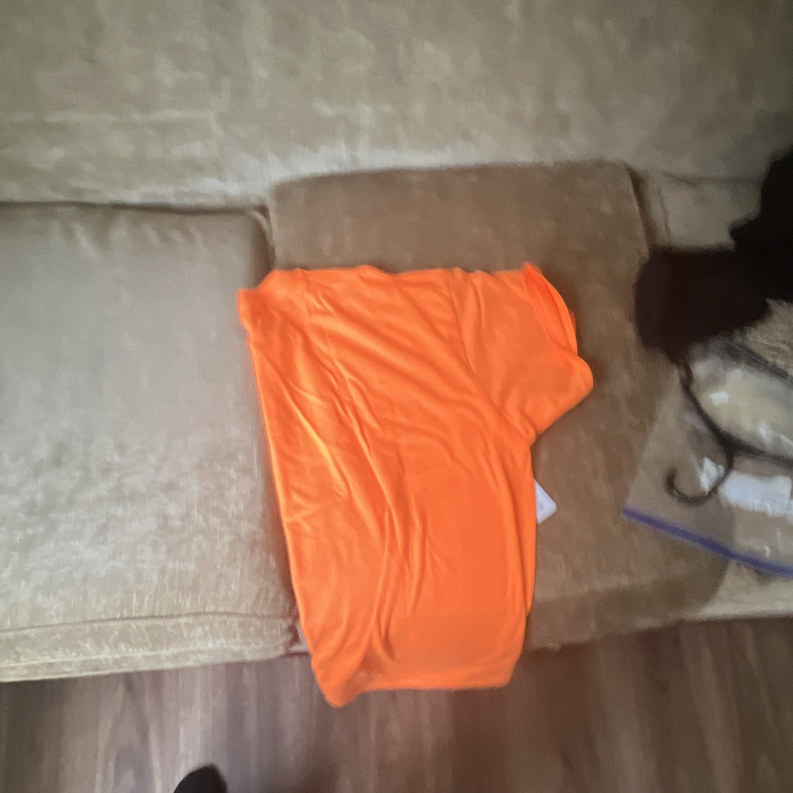 Athletic Works Men's XL Orange Solid Crew Neck Short Sleeve Cotton Tagless Tee gallery