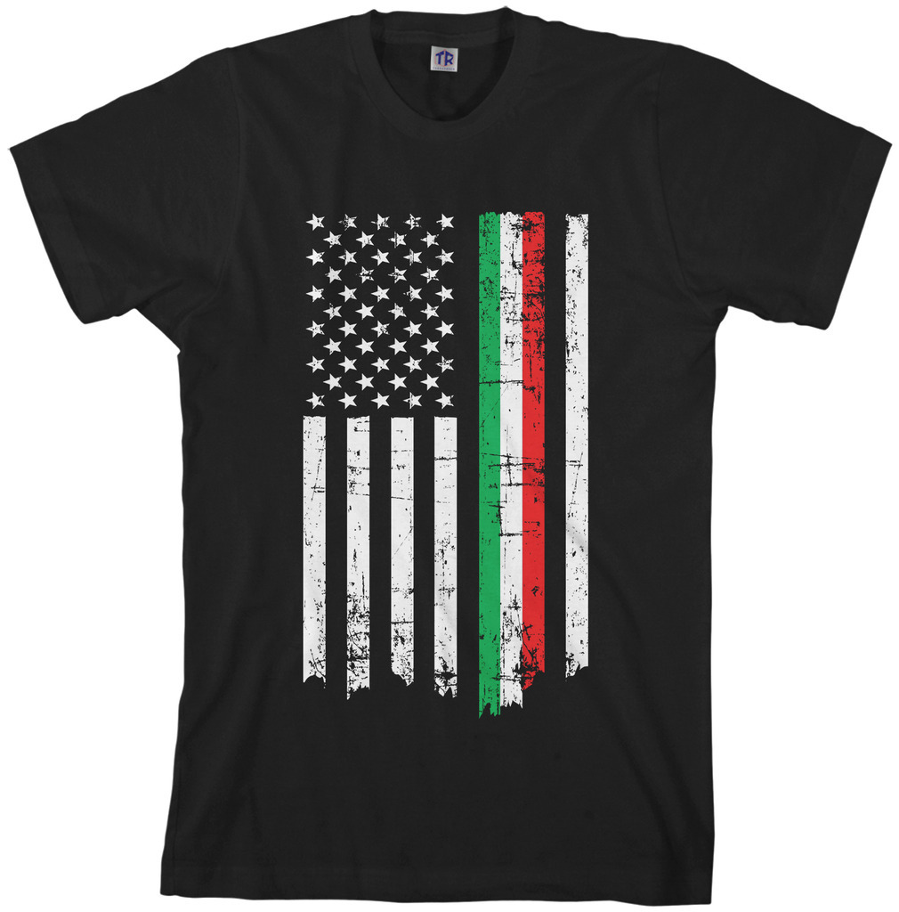 Italian Thin Line American Flag Men's T-Shirt Italy Colors gallery