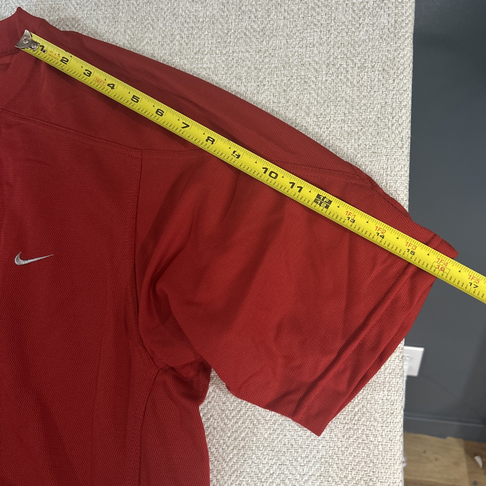 Men's NIKE Pro Training Pull-On Crewneck Red Light Poly T-shirt - Large gallery