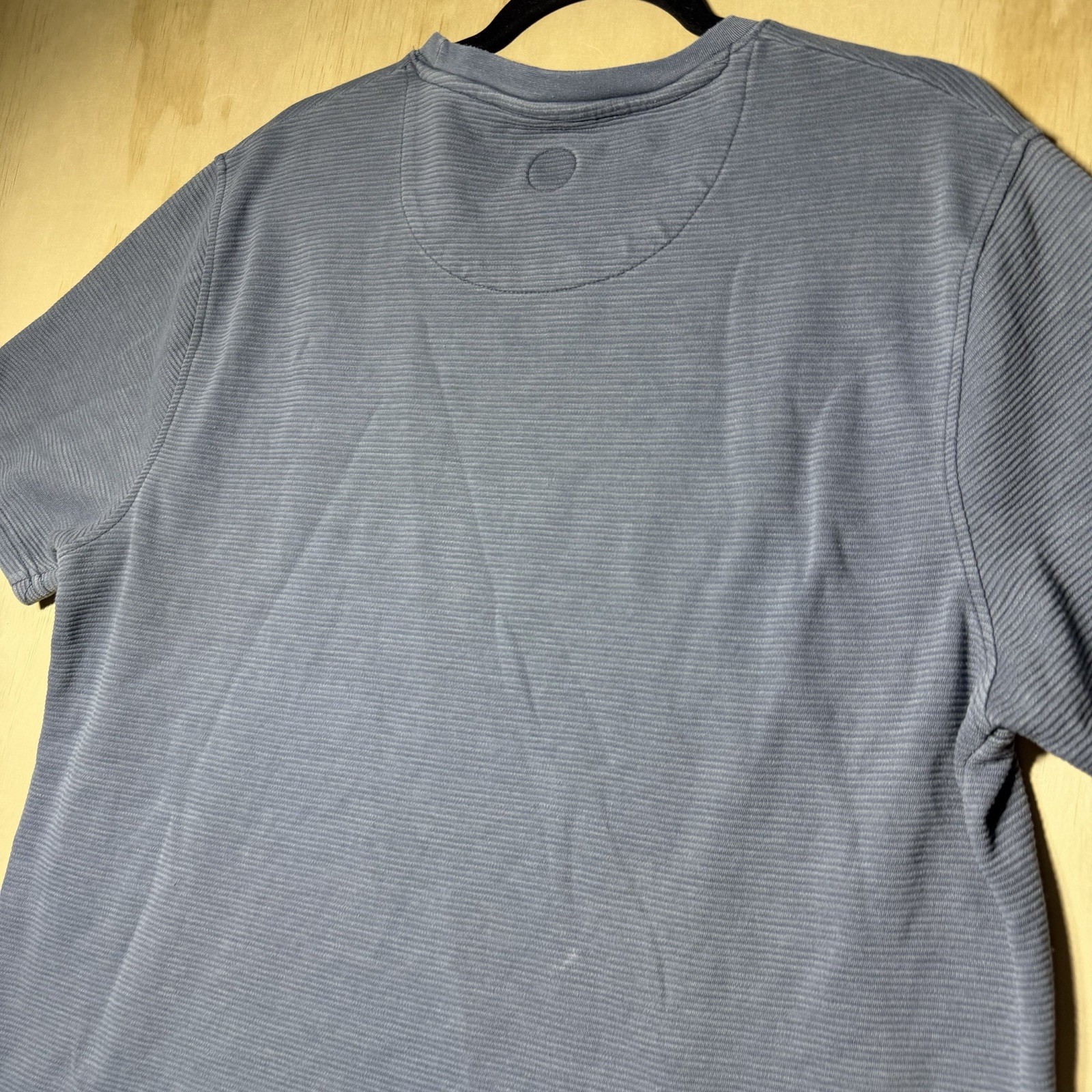 Common People Ribbed Knit T Shirt Large Blue Short Sleeve Casual Minimalist Tee gallery