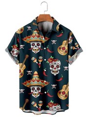 Mens Button Down Shirts Fire Flames Printed Summer Tops Novelty Ugly Gag Gifts