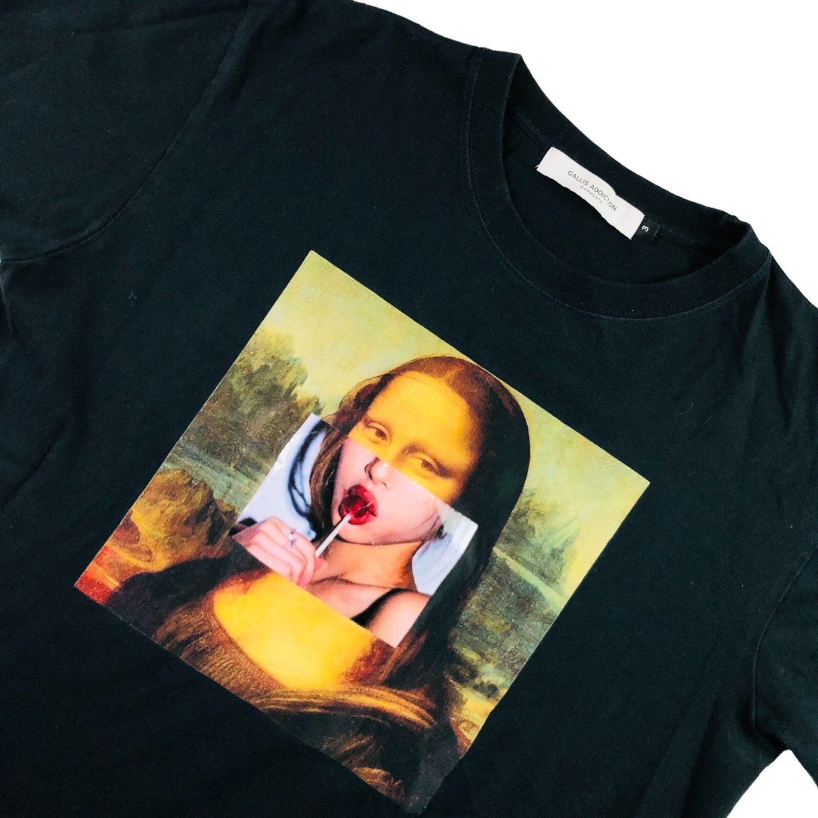 Gallis Addiction Men’s Mona Lisa T-Shirt Black • Size 3