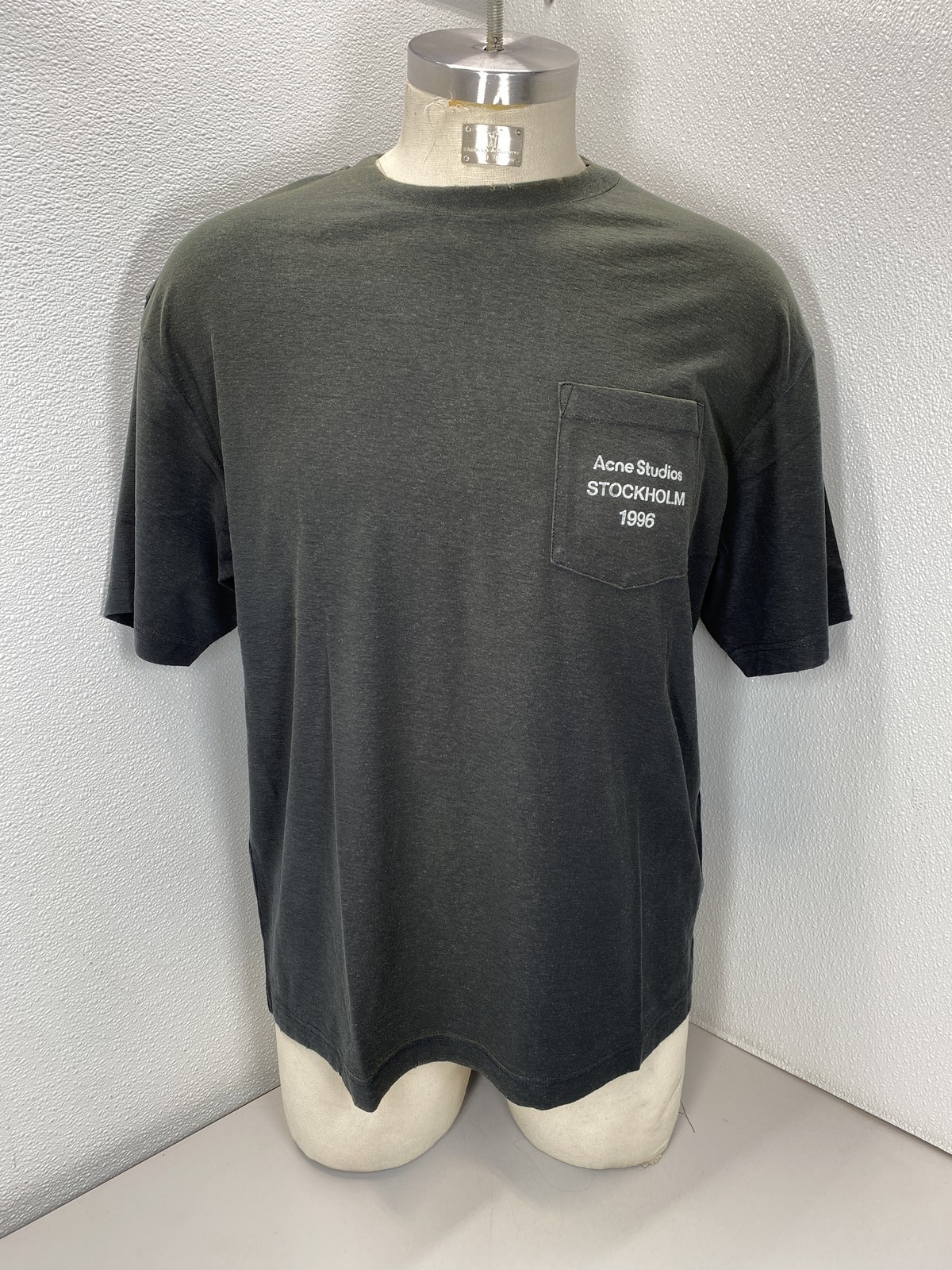 Acne Studios Unisex Shirt Faded Black Size XL/L Distressed Cotton Vintage Finish