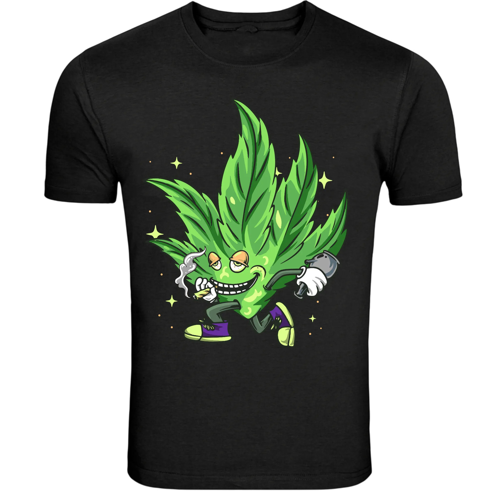 Funny Stoner Mushroom Man Smoking Joint Psychedelic Graphic Weed T-Shirt
