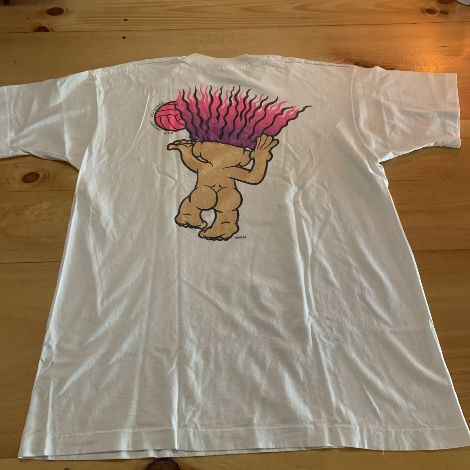 Vintage 90’s Butt Naked Volleyball Single Stitch T-shirt Trolls Doll XL FOTL gallery
