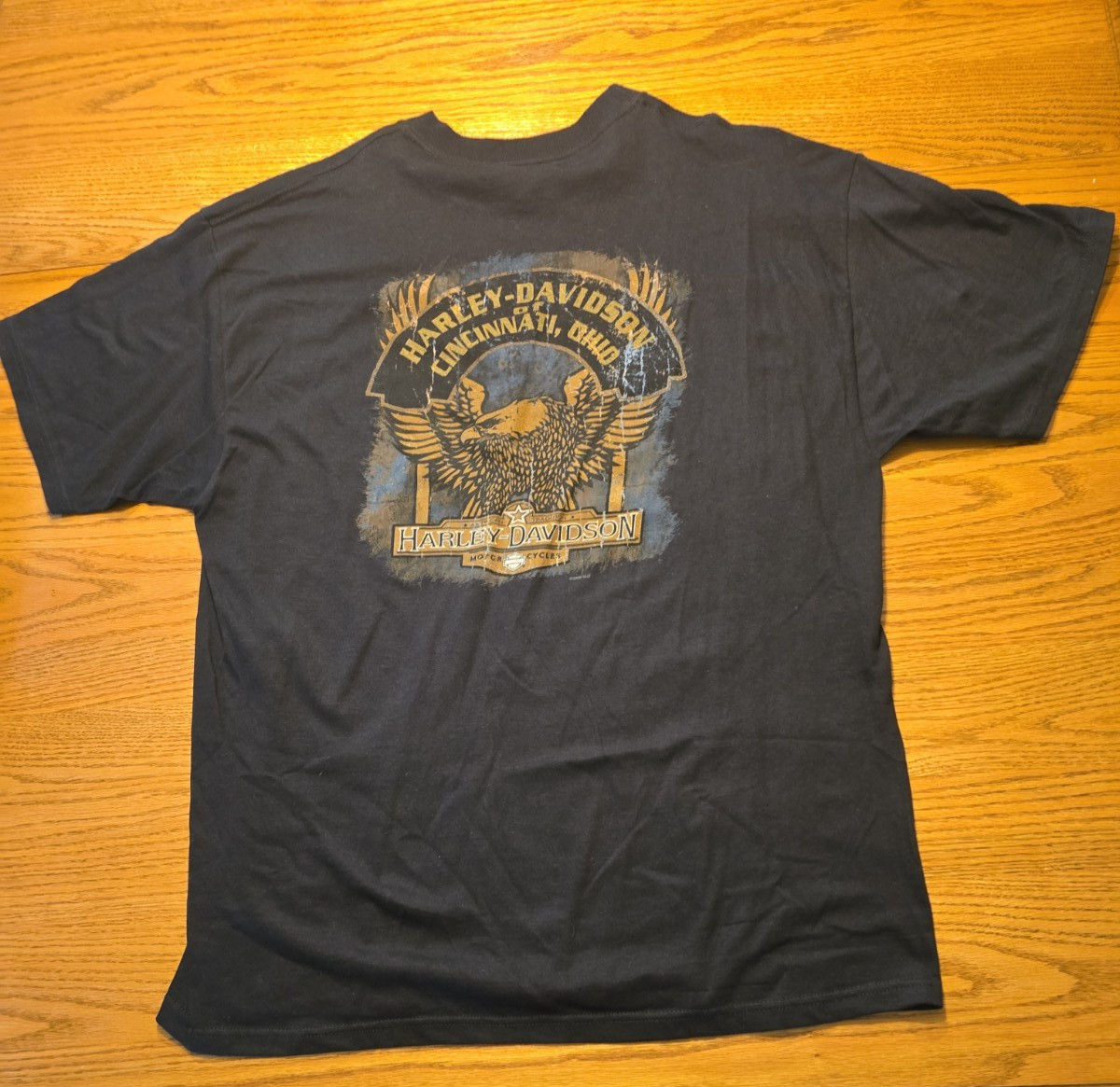 Harley Davidson 2009 Eagle Graphic Mens XL Black T-shirt Cincinnati Harley USA gallery