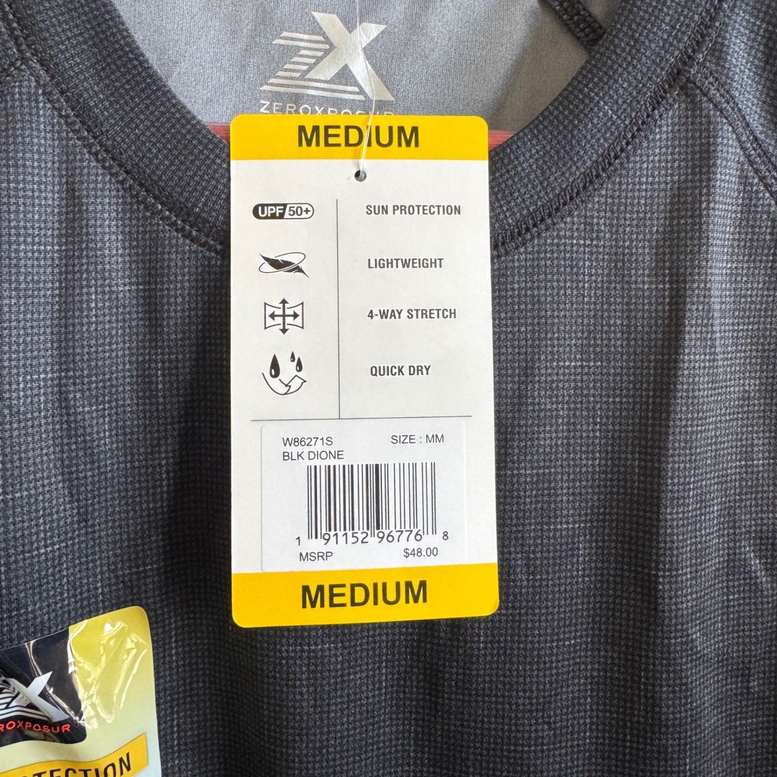 ZeroXposur Mens Sun Protection Top UPF 50+ Short Sleeve Shirt Black Dione Medium gallery
