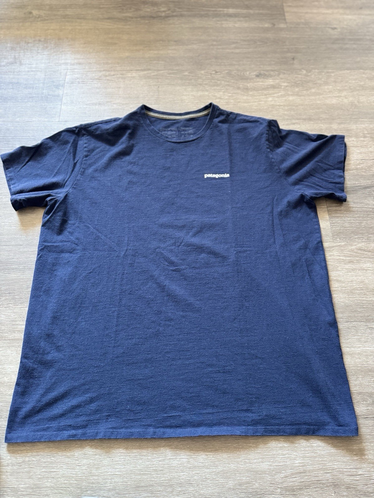 Patagonia Responsibili-Tee Men’s T-Shirt XXL Blue Solid Logo Crew Neck Short
