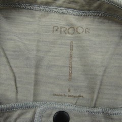 Proof Shirt Mens Small Beige Gray Snap Henley Merino Nylon Blend Lightweight