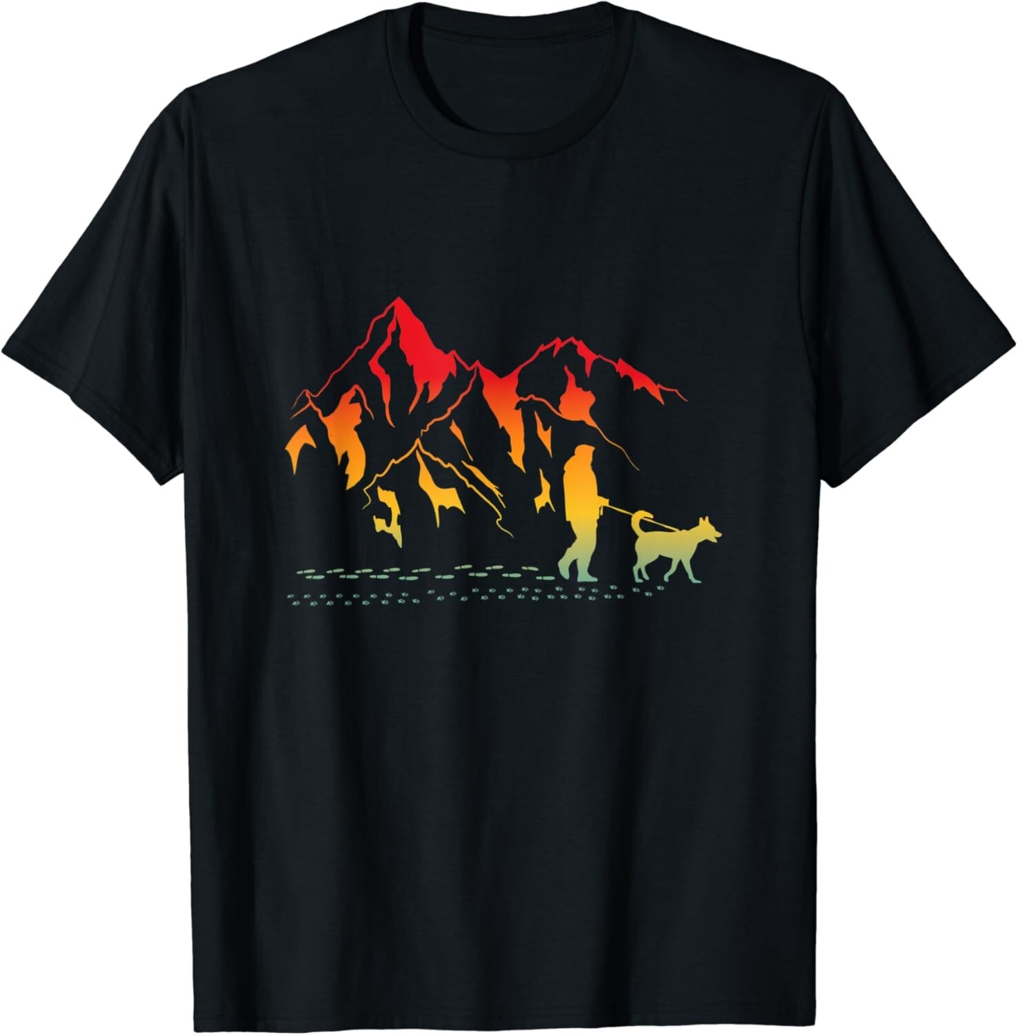 Mountain Dog Walking cute vintage gift for dog owners Unisex T-Shirt gallery
