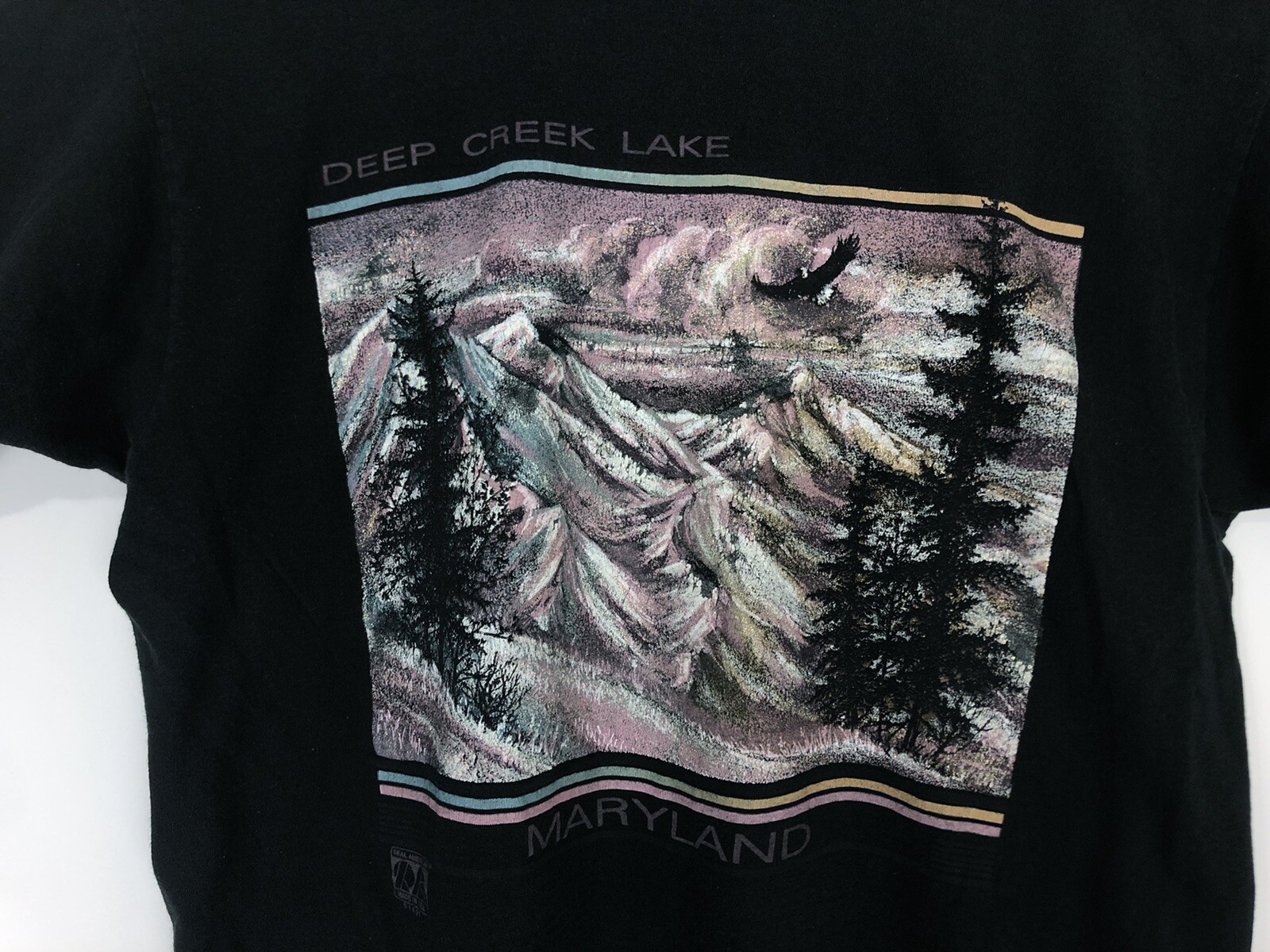 Vintage 90s Deep Creek Lake Maryland Nature T Shirt Mountains Size XL Mens gallery