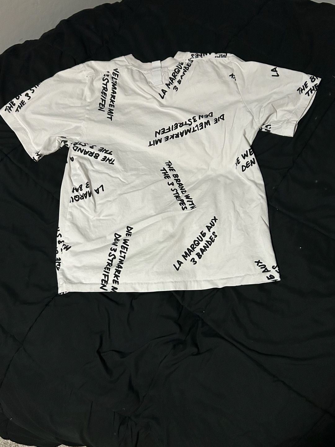 Adidas Originals Multi-Language All Over Print T-Shirt White Size M gallery