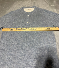 Faherty Mens Size L Blue Heather Henley Short Sleeve Shirt MKC0123