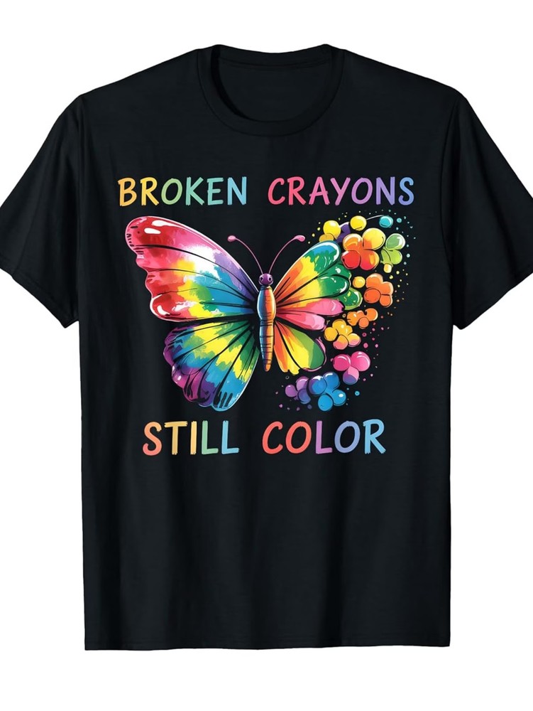 Mental Health Matters Broken Crayons Still Color Awareness T-Shirt – Unisex 220G