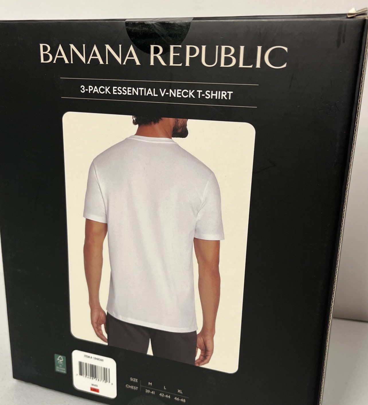 Banana Republic Men's 3-Pack Essential V-Neck T-Shirts Tees WHITE MEDIUM Stretch gallery