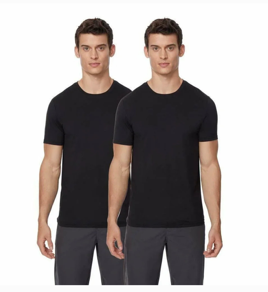 32 DEGREES Cool Mens 2 Pack Short Sleeve Crew Neck T Shirt (Large, Black) gallery