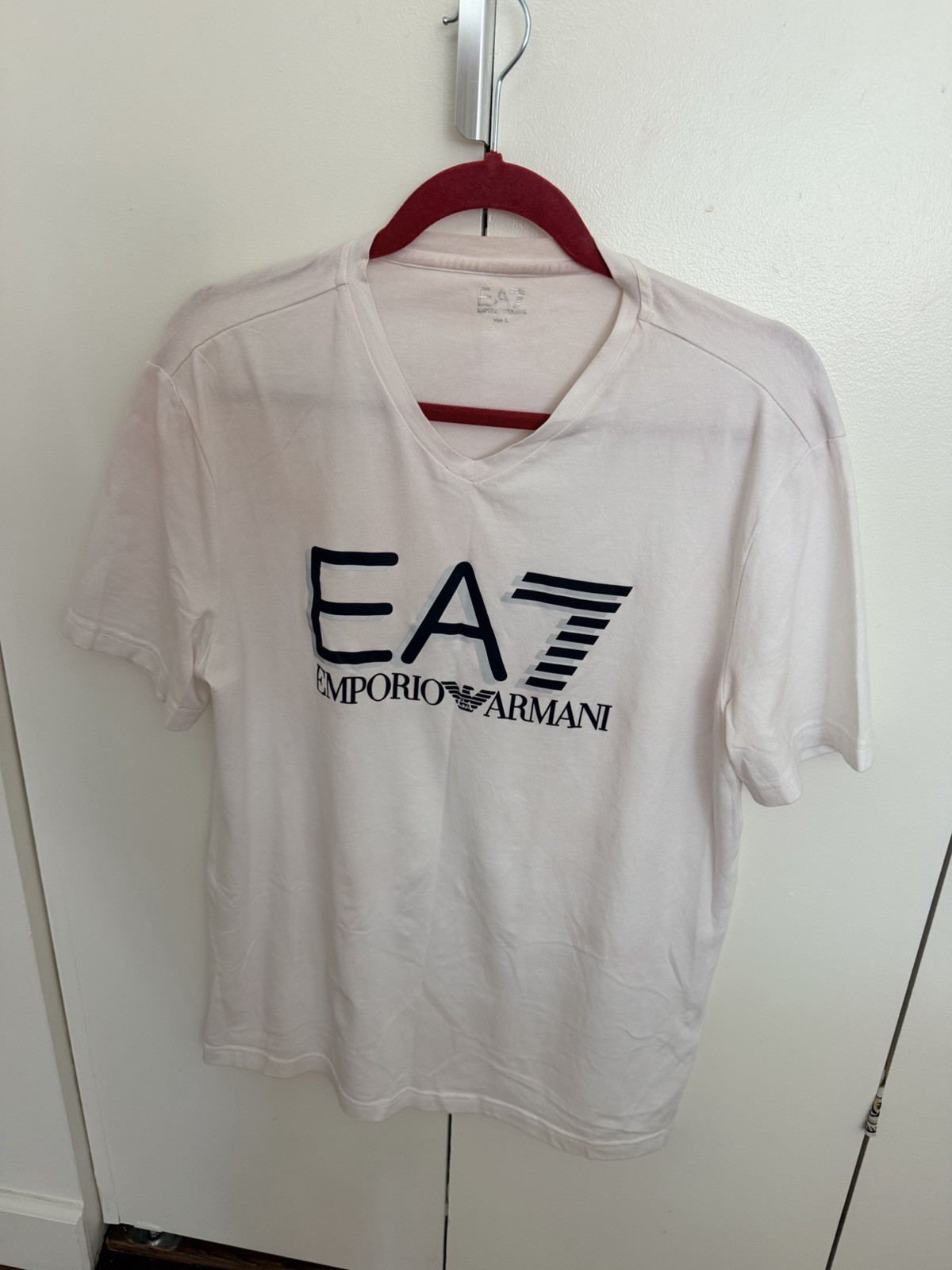 Men’s White Emporio Armani Short Sleeve Tee EA7 Logo. Size L gallery