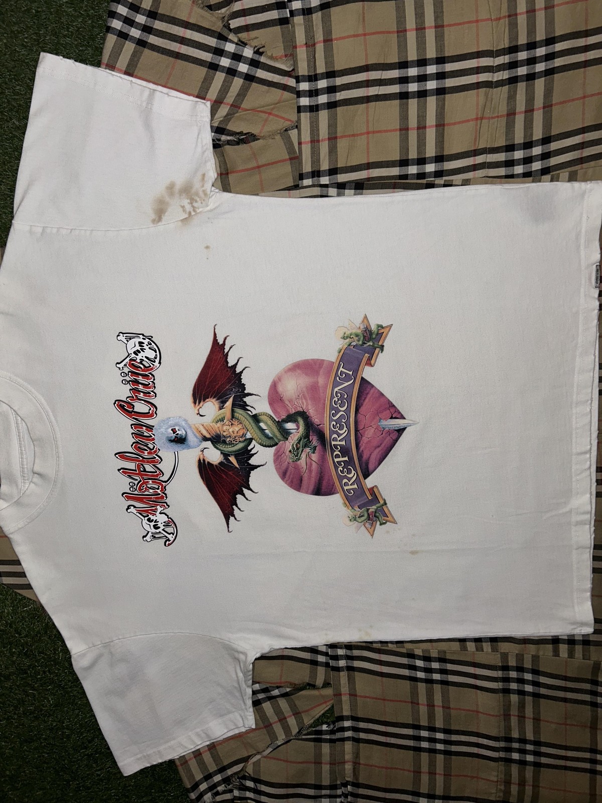 Represent Clo Motley Crue Frankenstein Shirt Men's XL White Band Tee Without You gallery