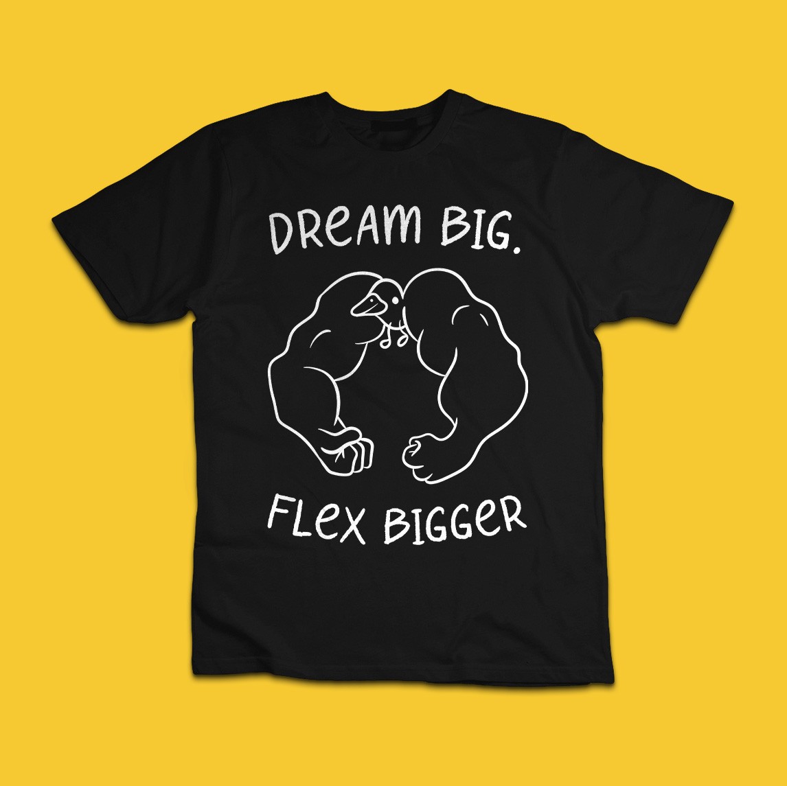 Dream Big Flex Bigger T-Shirt Funny Gym Workout Bodybuilding Tee gallery