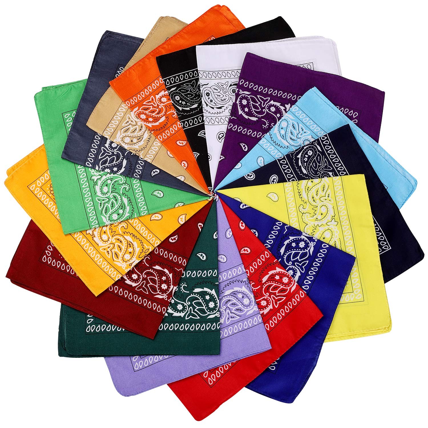 CECIAOAIME 16 Pcs Bandanas Multi-Purpose Bandanas Paisley Cowboy Polyester He... gallery