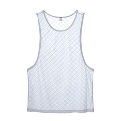 Men’ Tank Round Neck Micro Sleevelesss Sexy See Through Fishnet Tops Top