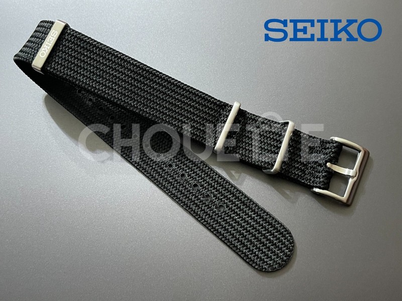 OEM SEIKO Prospex SLA057 8L35-01L0 Black Seichu Fabric Strap L0N3015J0 with PINS