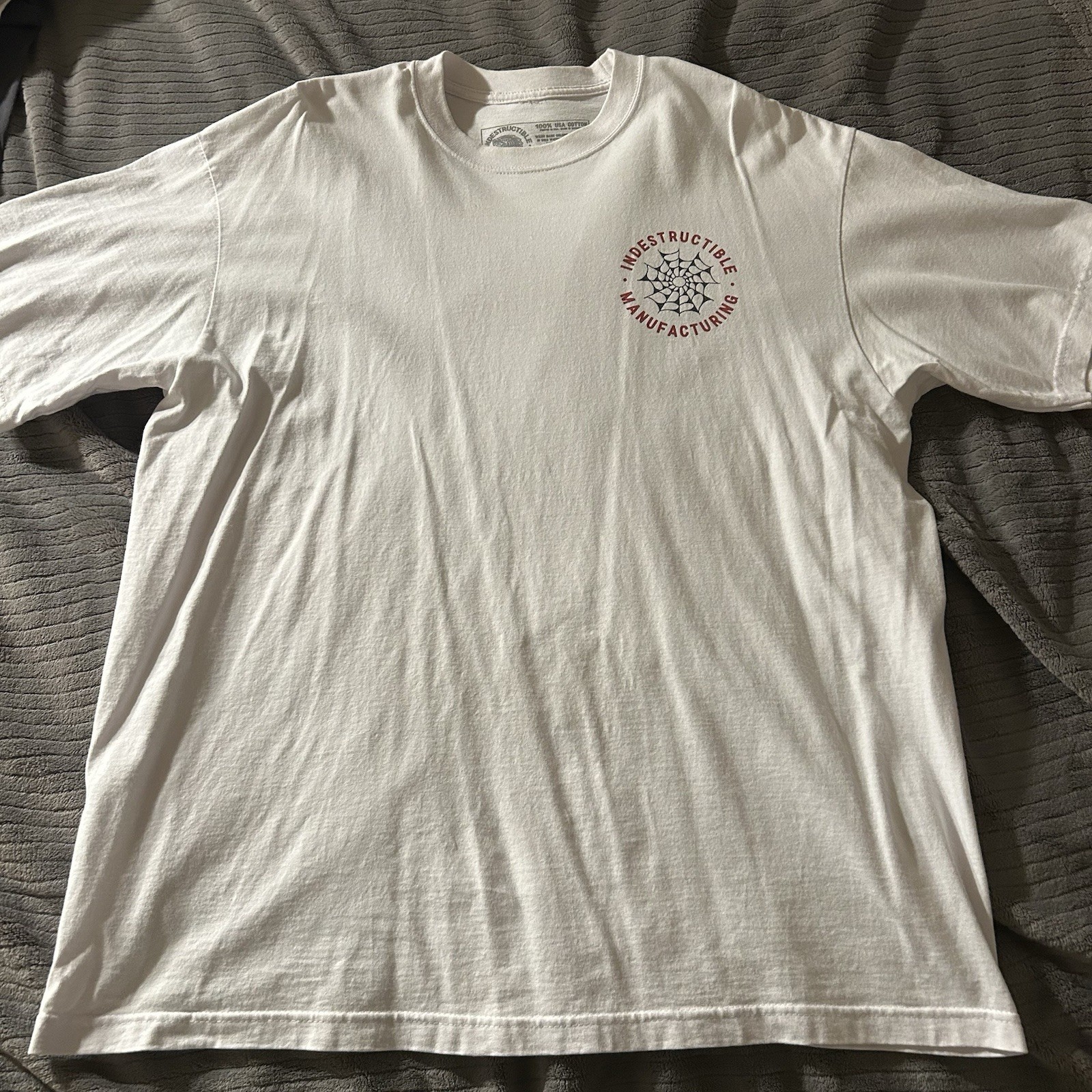 Indestructible MFG XL Heavyweight White Spiderweb Graphic Short Sleeve T gallery