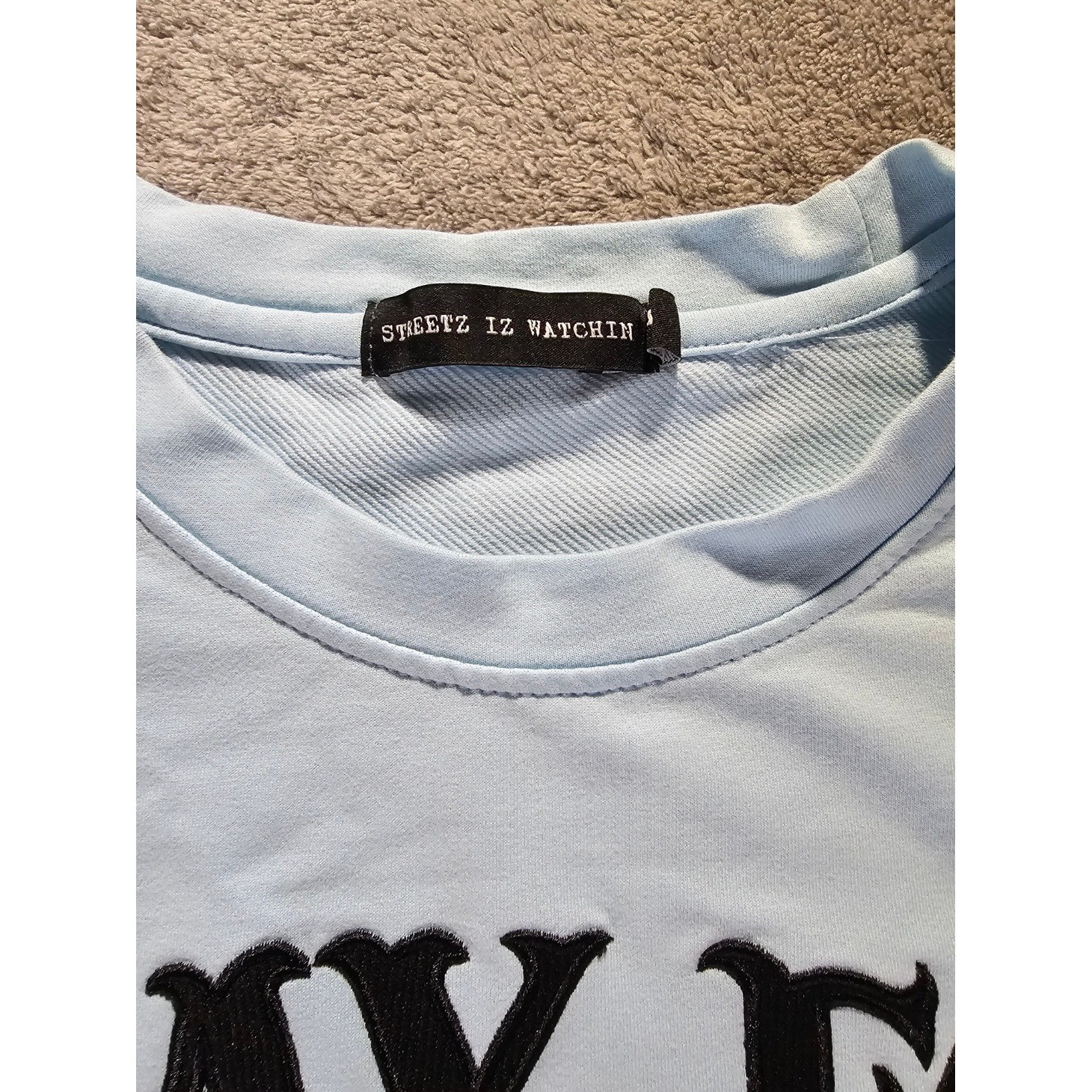 Streetz Iz Watchin Pray For My Opps Angel Muscle Tee Light Blue Small gallery