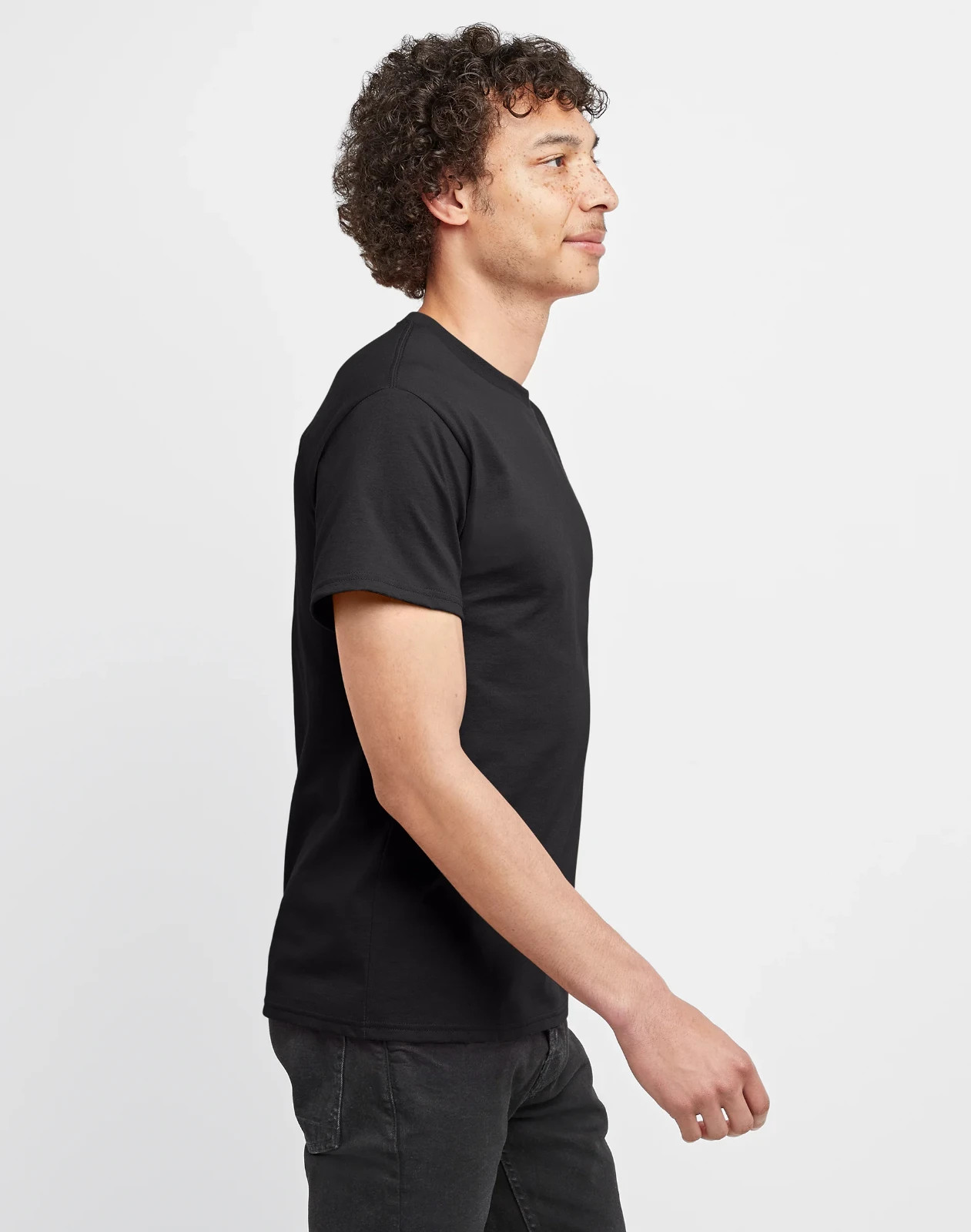 Hanes Men Crew neck T-Shirt 4-Pack ComfortSoft 100% Cotton Heavyweight Tee Plain gallery