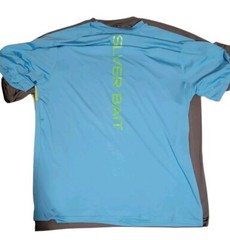2x Silver Bait Mens Mens Shirts Green Gray Teal Short Sleeve Performance Fishing