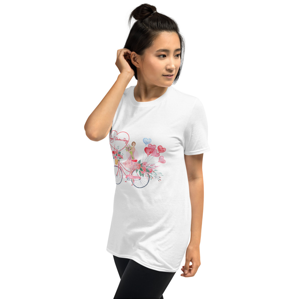 14 February Heart Day Holiday Happy Valentine's Day T-Shirt, Bicycle Love Gift gallery