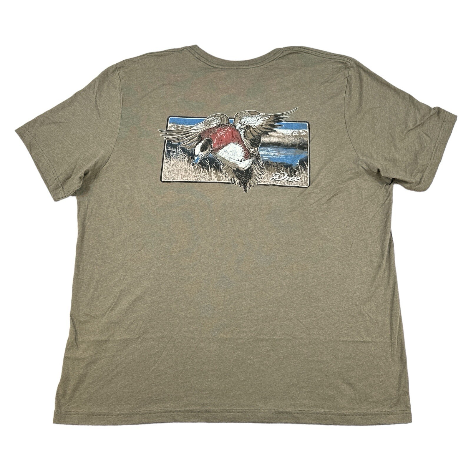 Dux Waterfowl T Shirt Short Sleeve Duck Hunting Mens 3XL XXXL Stretch Army Green gallery