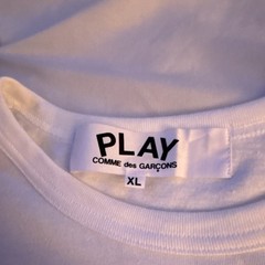 Comme des Garçons PLAY Heart Logo White Cotton Crew Neck T-Shirt Men’s XL