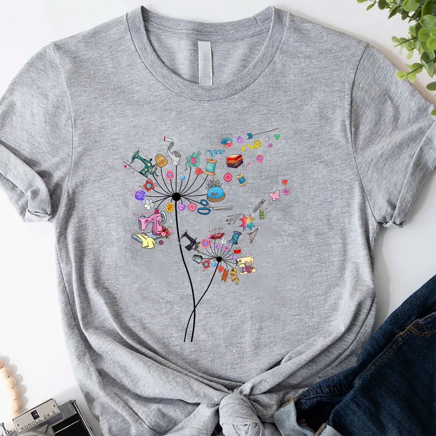Cute Sewing Dandelion Flowers Shirt, Quilting Quilter T-Shirt Tee gallery