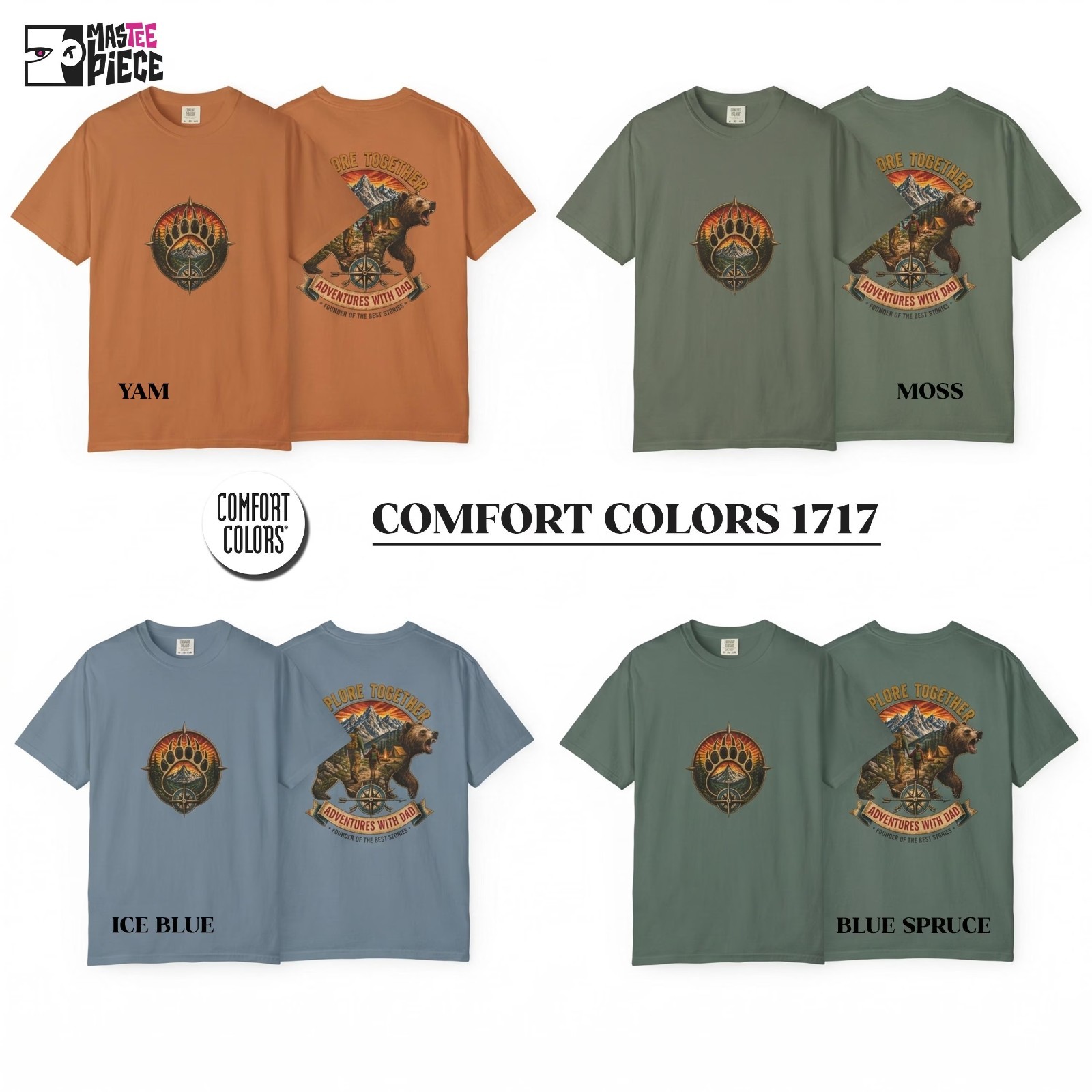 Father Hiking Tee Vintage Bear Camping, Retro Outdoors T-shirt gallery