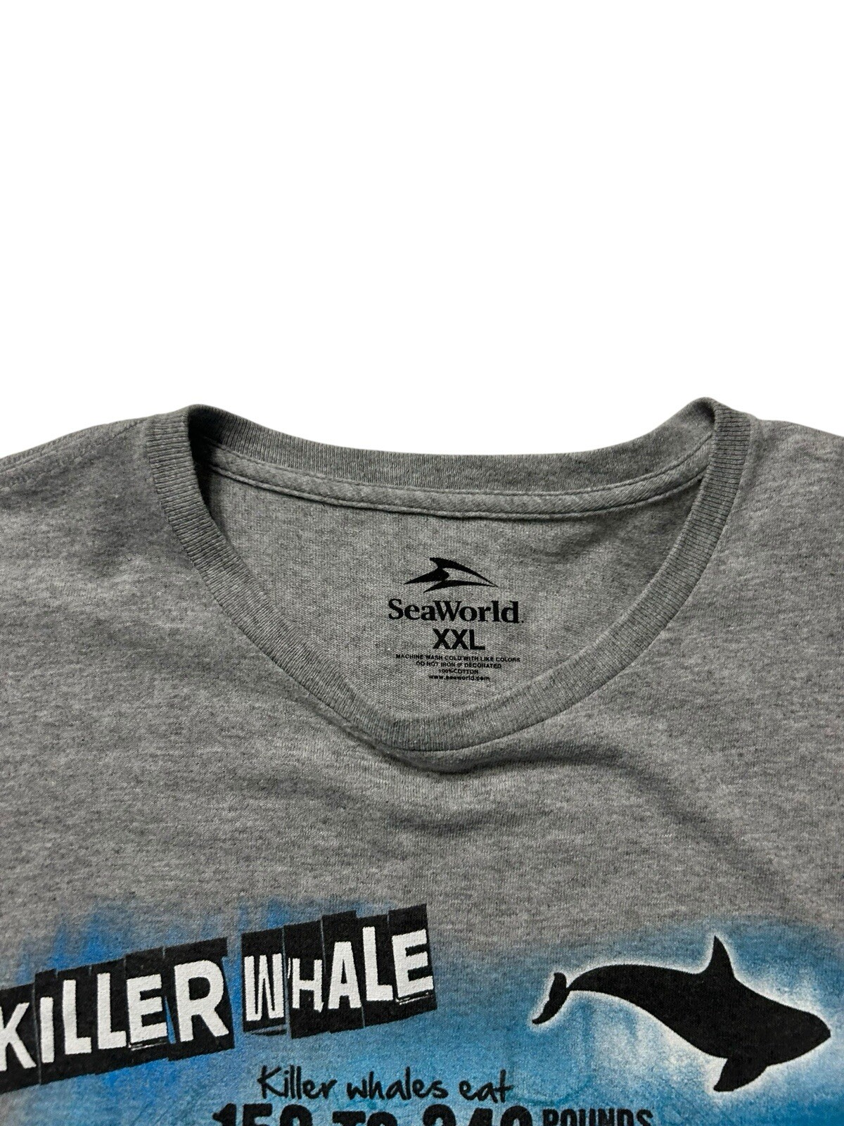 Sea World Killer Orca Whale Statistics Grey T-shirt Adult Unisex XXL 2XL gallery