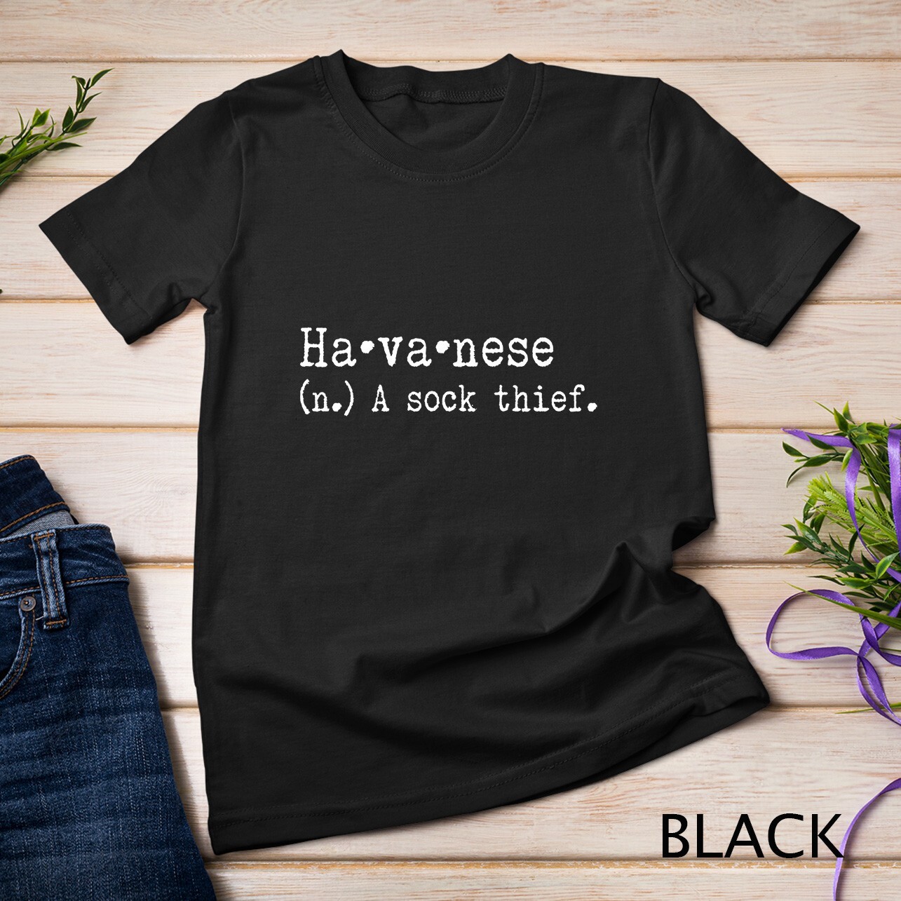 A Sock Thief Havanese Dog Premium Unisex T-shirt
