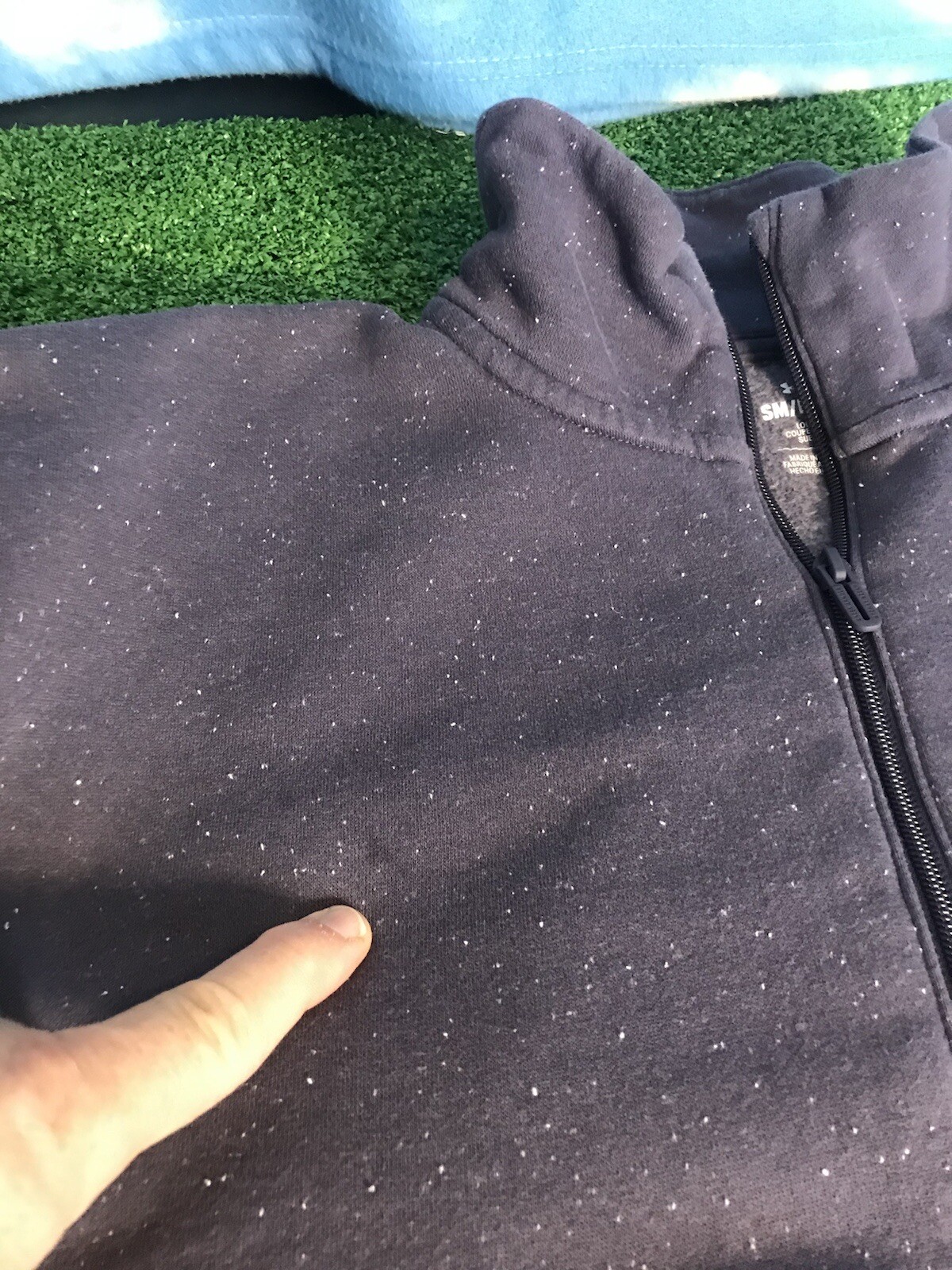Under Armour Sweatshirt Jacket 1/4 zip sweater Shirt Armor Small S blue C43 gallery