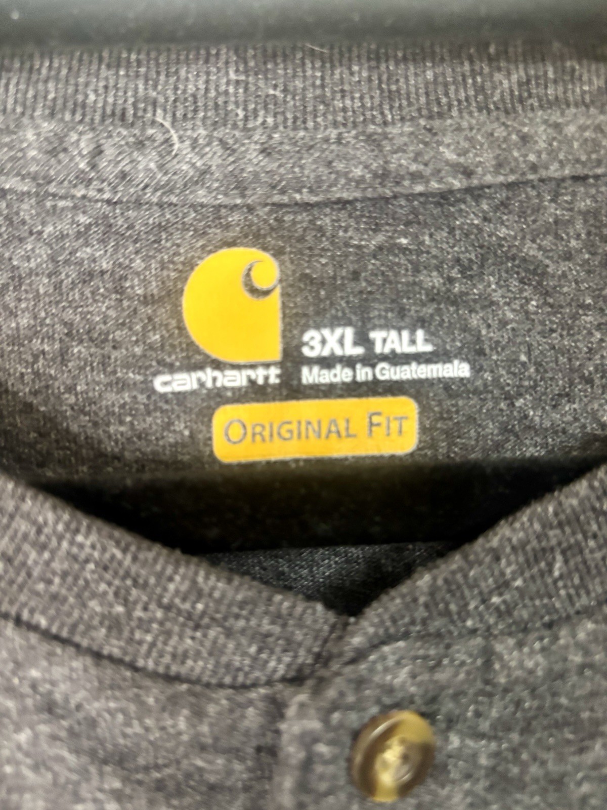 Carhartt Gray Solid Henley T-Shirt Short Sleeve Original Fit Men's 3XL Tall gallery