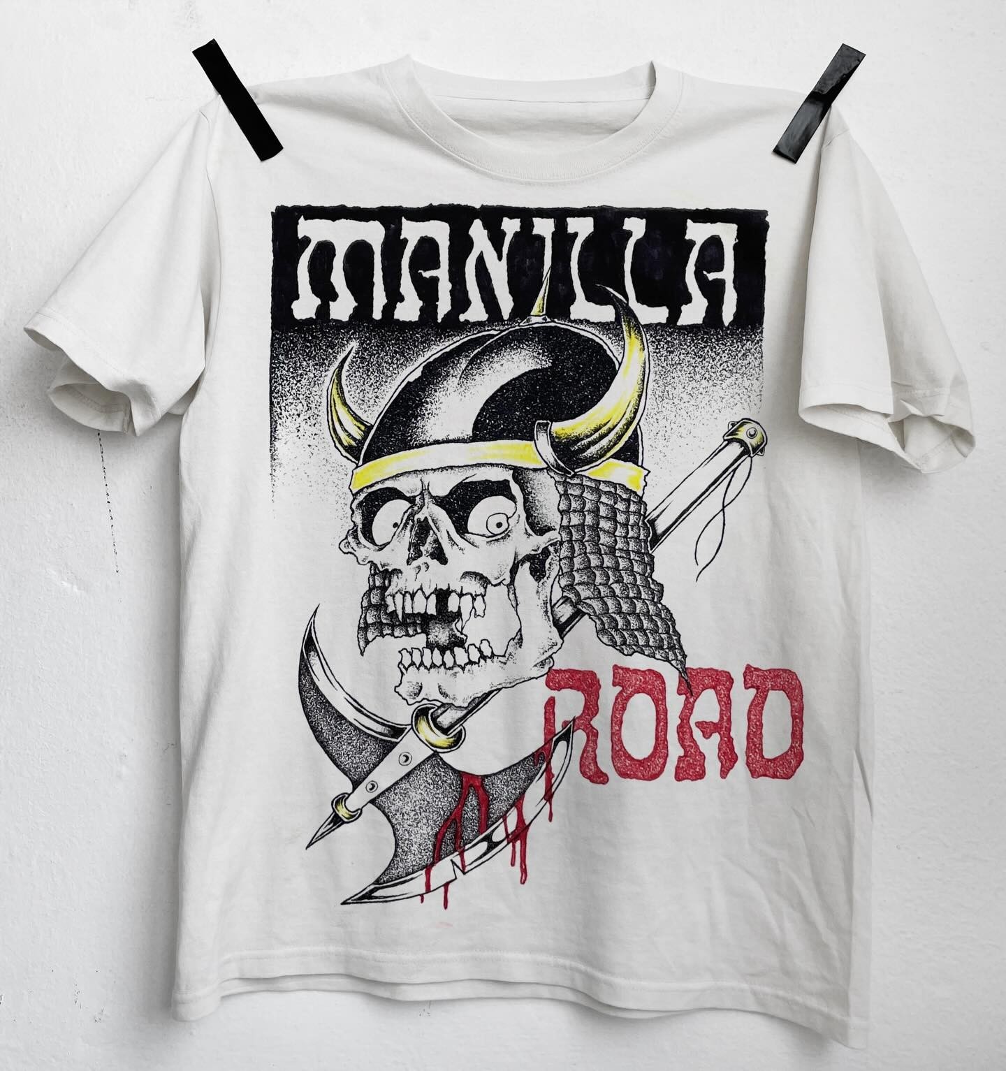 Vintage Manilla Road Skull Warrior Graphic T-Shirt Reprint