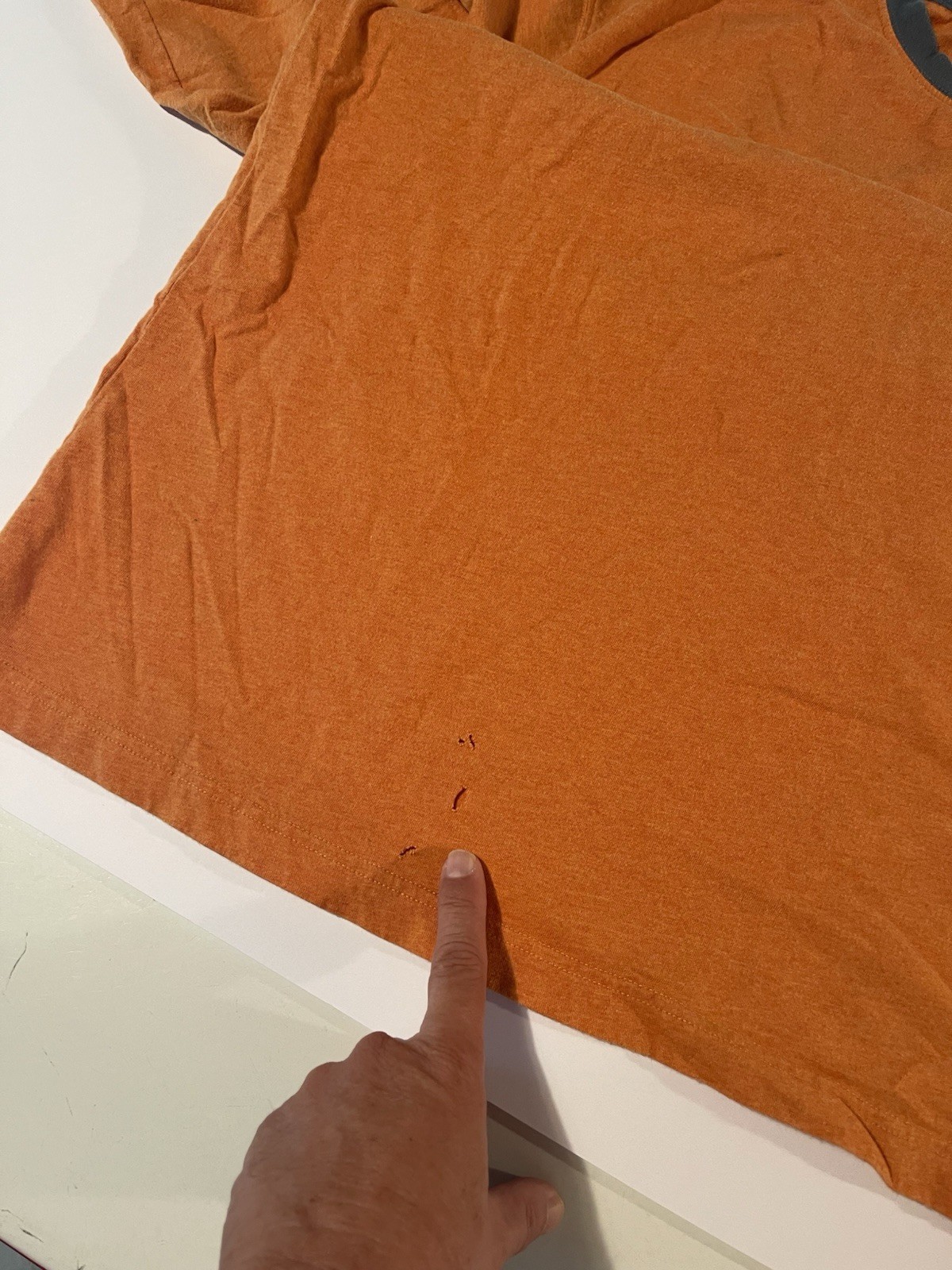 Vintage Marithe Francois Girbaud T Shirt Spellout EMBROIDERED ORANGE XL gallery