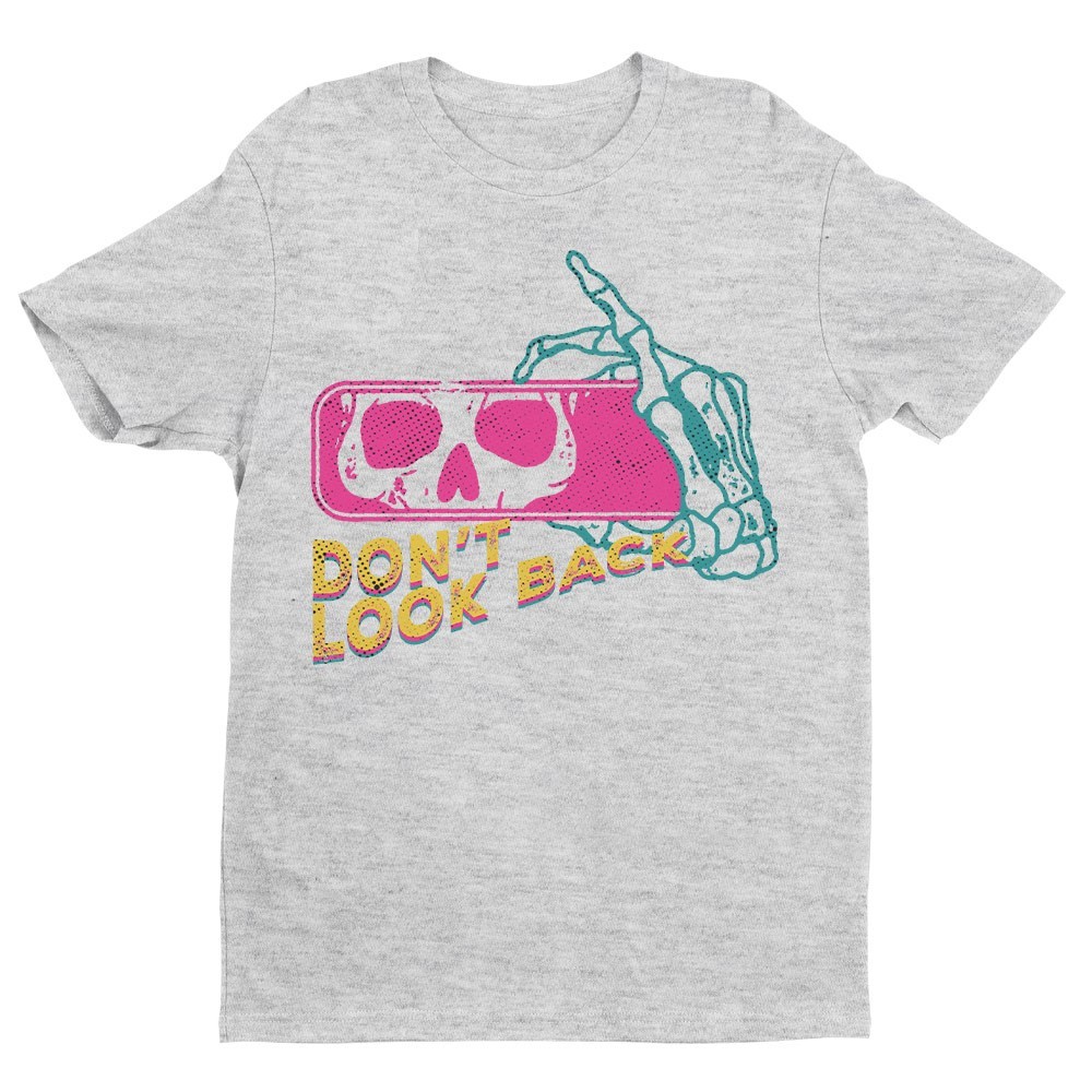 Retro Don_t Look Back Skull Unisex T-shirt | Gothic Skull Lover Gifts for Men gallery