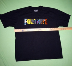 Fortnite Large Black Tshirt Character Images in Text T Shirt Size L Video Game