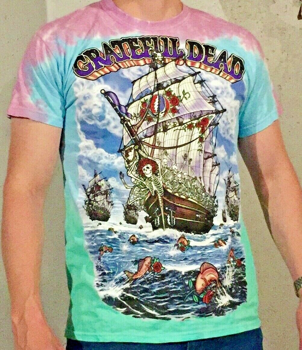 NEW Grateful Dead Liquid Blue Ship of Fools S M L 2X 4X 5X 6X Tie Dye gallery