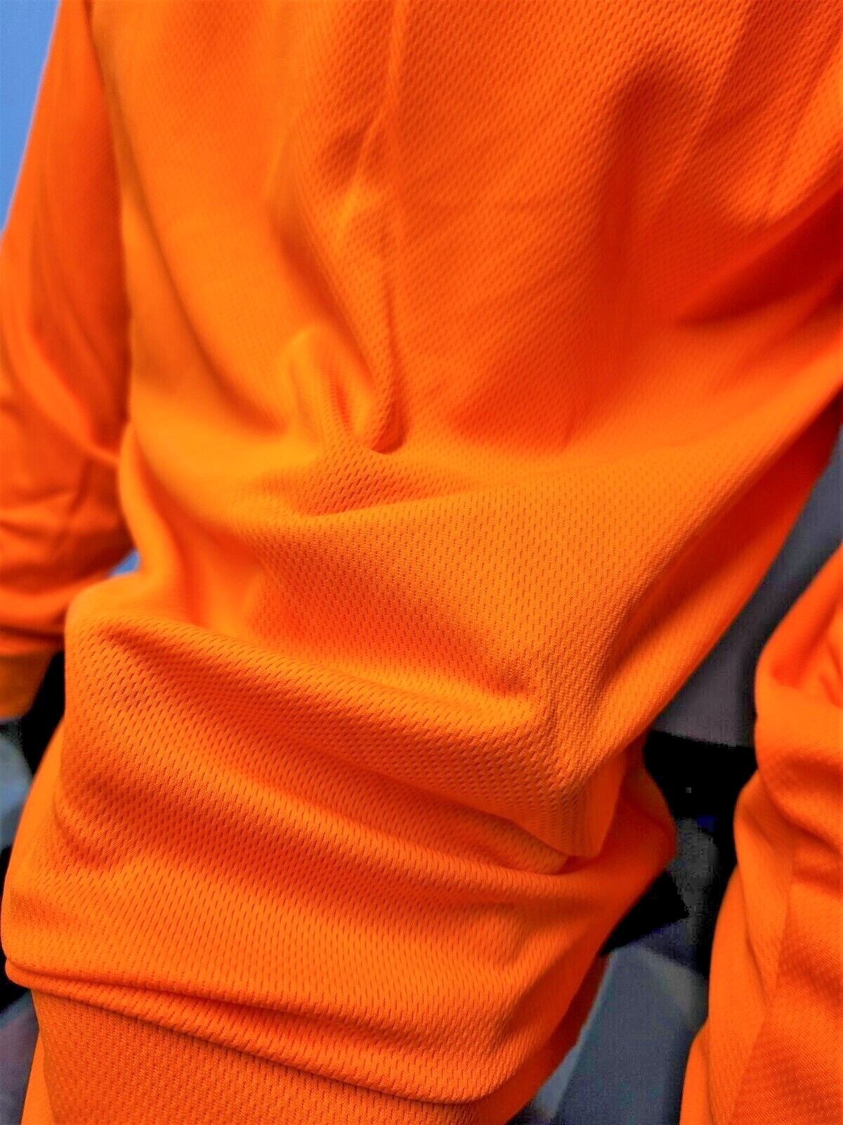 Hi Vis Long Sleeve Safety Shirt With Hoodie, Quick Dry Polyester Birdeye mesh gallery