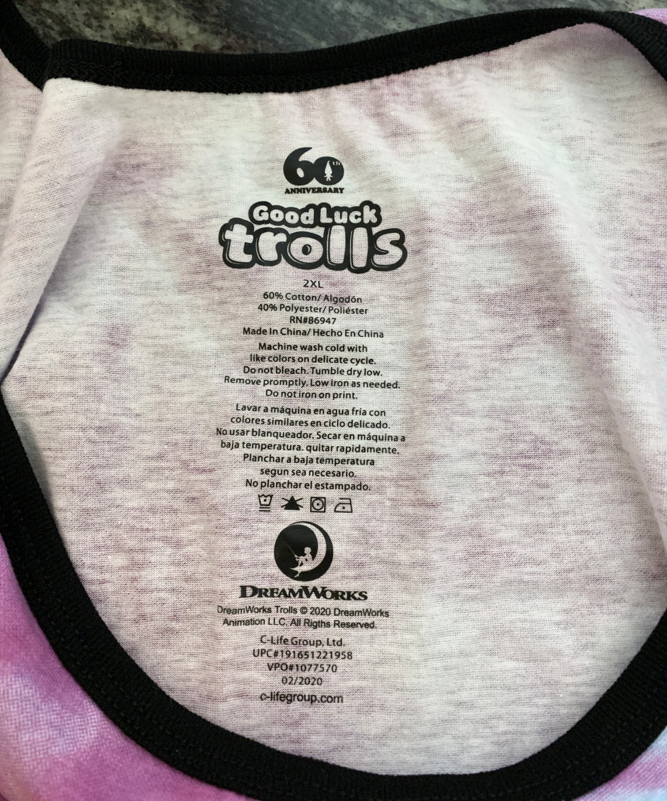 T-Shirt 2XL Original Tag Tie Dyed Tank Top "Lucky Trolls" 60th Anniversary Shirt gallery