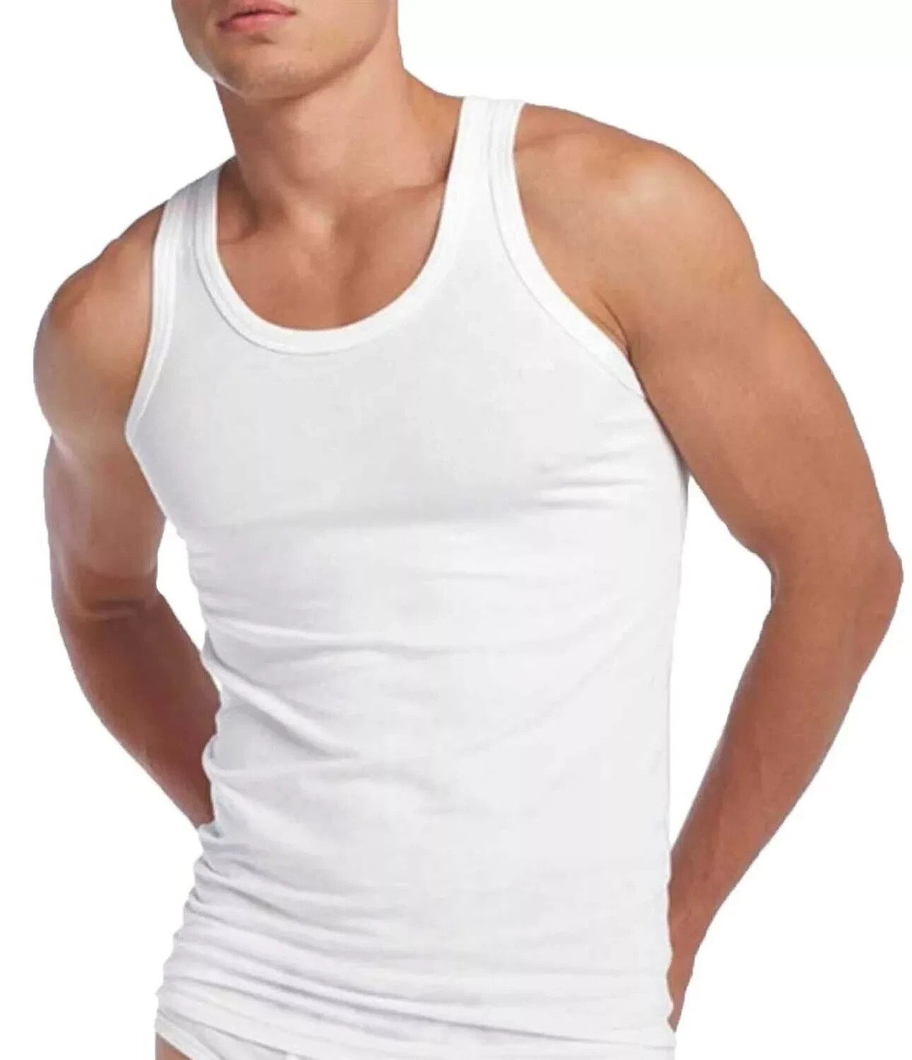 ,Men's Tank top Syrian-made white cotton men's scarf, soft and elastic .XXL XL gallery