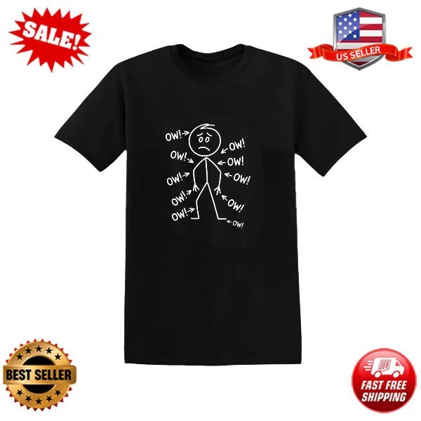 Funny Stick Figure Ache And Pain Cartoon T-Shirt gallery